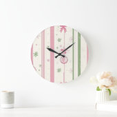 Elegant Christmas Wall Clock – Festive Winter Time ラージ壁時計 (ホーム)