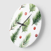 Elegant Christmas Wall Clock – Festive Winter Time ラージ壁時計 (傾斜)