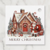 Elegant Christmas Watercolor Botanical フェイバータグ (裏面)