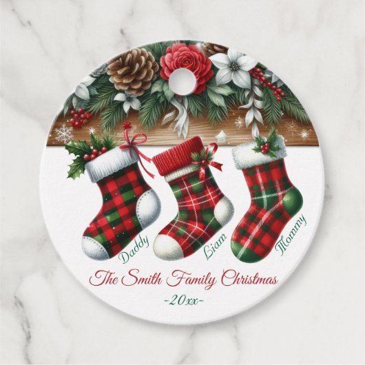 Elegant Christmas Watercolor Botanical フェイバータグ (正面)