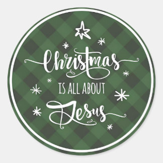 Elegant Christmas Watercolor Botanical  ラウンドシール