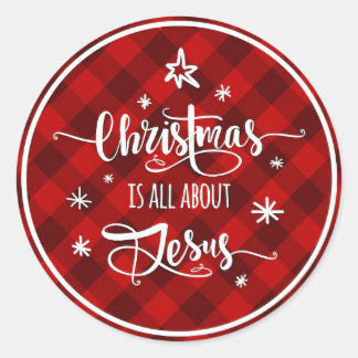 Elegant Christmas Watercolor Botanical  ラウンドシール