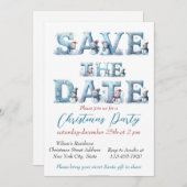 Elegant Christmas Watercolor Botanical 招待状 (正面/裏面)