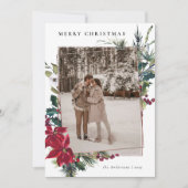 Elegant Christmas Watercolor Botanical Floral シーズンカード (正面)