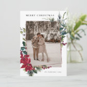 Elegant Christmas Watercolor Botanical Floral シーズンカード (スタンド正面)