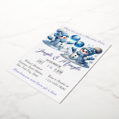 Elegant Christmas Watercolor Snowy 箔シーズンカード (回転した状態)