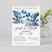 Elegant Christmas Watercolor Snowy 箔シーズンカード (立ち正面)