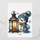 Elegant Christmas Watercolor Snowy 箔シーズンカード (裏面)