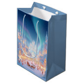 Elegant Christmas Whimsical Village | Gift Bag ミディアムペーパーバッグ (正面アングル)