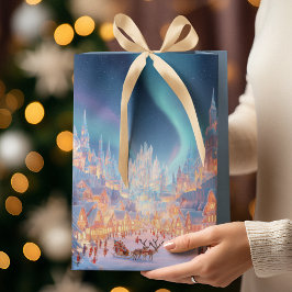 Elegant Christmas Whimsical Village | Gift Bag ミディアムペーパーバッグ