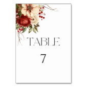 Elegant Christmas Winter Floral テーブルナンバー (裏面)