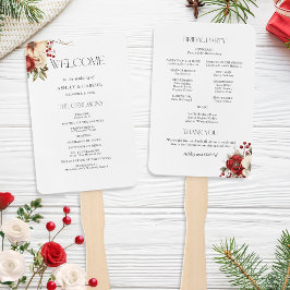 Elegant Christmas Winter Floral ハンドファン