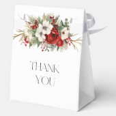 Elegant Christmas Winter Floral フェイバーボックス (裏面)