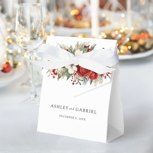 Elegant Christmas Winter Floral フェイバーボックス