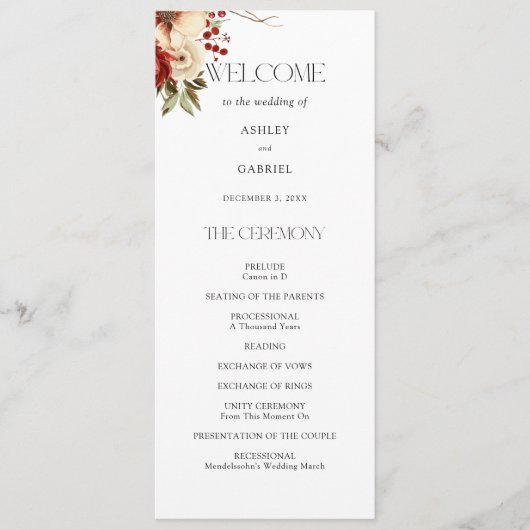 Elegant Christmas Winter Floral プログラム (正面)