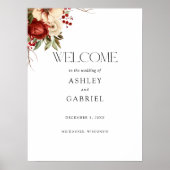 Elegant Christmas Winter Floral ポスター (正面)