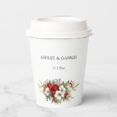 Elegant Christmas Winter Floral 紙コップ (裏面)