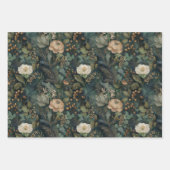 Elegant Christmas Winter Green and Cream Floral ラッピングペーパーシート (正面)