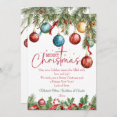 Elegant Christmas Winter Tree シーズンカード (正面/裏面)