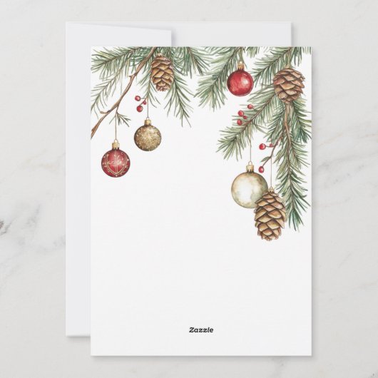 Elegant Christmas Winter Tree シーズンカード (裏面)