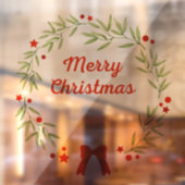 Elegant Christmas wreath and stars ウィンドウサイン (シート2)