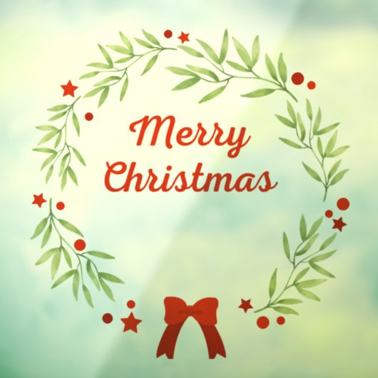 Elegant Christmas wreath and stars ウィンドウサイン (シート3)