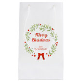 Elegant Christmas wreath and stars スモールペーパーバッグ (正面)