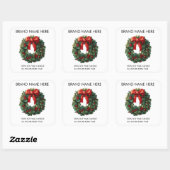 Elegant Christmas Wreath | Candle Labels スクエアシール (シート)