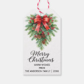 Elegant Christmas Wreath Holiday ギフトタグ (裏面)