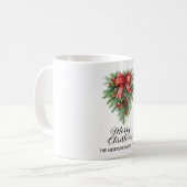 Elegant Christmas Wreath Holiday コーヒーマグカップ (正面左)