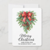 Elegant Christmas Wreath Holiday シーズンカード (正面)