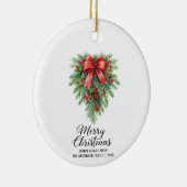 Elegant Christmas Wreath Holiday セラミックオーナメント (右)