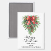 Elegant Christmas Wreath Holiday マグネット (正面/裏面)