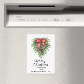 Elegant Christmas Wreath Holiday マグネット (インサイチュ (食洗機))