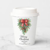 Elegant Christmas Wreath Holiday 紙コップ (正面)