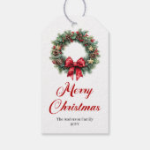 Elegant Christmas Wreath Holiday Gift Label ギフトタグ (裏面)