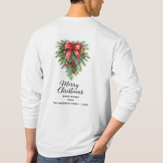 Elegant Christmas Wreath Holiday Tシャツ (裏面)