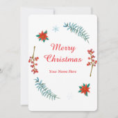 Elegant Christmas Wreath Invitation 招待状 (正面)