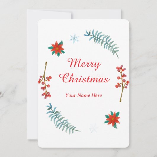 Elegant Christmas Wreath Invitation 招待状 (正面)