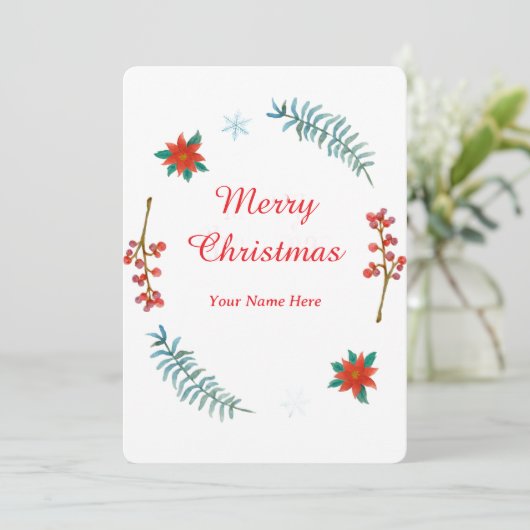 Elegant Christmas Wreath Invitation 招待状 (スタンド正面)