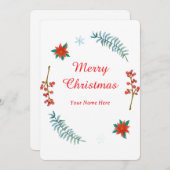 Elegant Christmas Wreath Invitation 招待状 (正面/裏面)