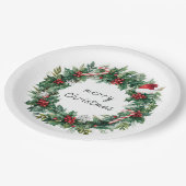 Elegant Christmas Wreath  Paper Plates ペーパープレート (アングル)