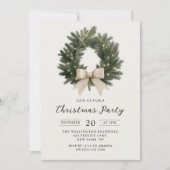 Elegant Christmas Wreath Party Invitation 招待状 (正面)