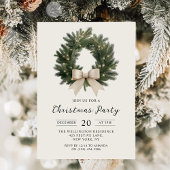Elegant Christmas Wreath Party Invitation 招待状