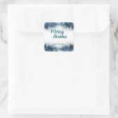 Elegant Christmas Xmas winter pine tree forest Hol スクエアシール (バッグ)