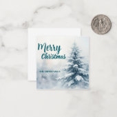 Elegant Christmas Xmas winter pine tree forest Hol ノートカード (正面/裏面インサイチュ)