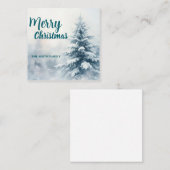 Elegant Christmas Xmas winter pine tree forest Hol ノートカード (正面/裏面)
