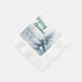 Elegant Christmas Xmas winter pine tree forest Hol 縁ありカクテルナプキン (角)