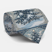 Elegant Christmas Yule Tree Snowflakes and Stars ネクタイ (ロール)