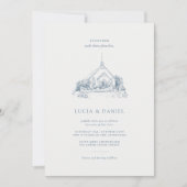 Elegant Church Venue Minimalist Black Wedding 招待状 (正面)